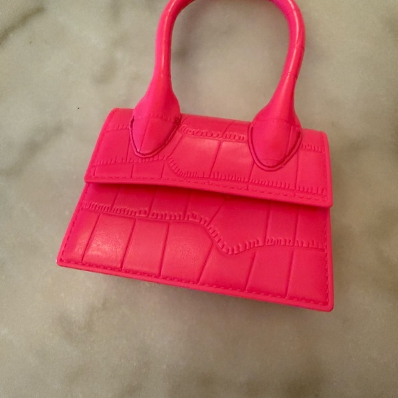 Pink Croc-Embossed Mini Handbag - Picture 5 of 6